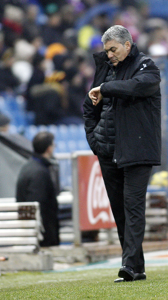 Joseba Aguado, durante el partido disputado en el Vicente Calderón. Foto: LOF