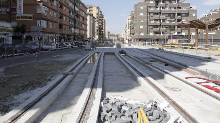 Las obras del Metro en el barrio del Zaidín-Vergeles. Foto: Álex Cámara