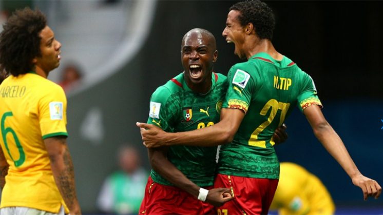 Nyom celebra el gol que asistió a su selección. Foto: Fifa.com