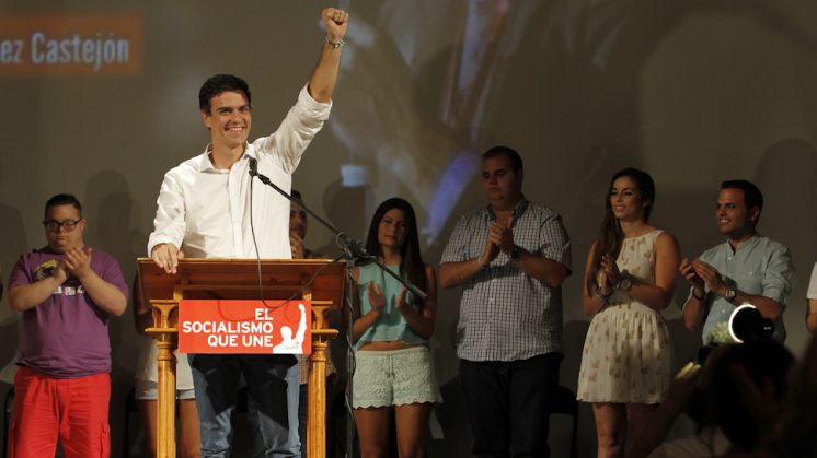Pedro Sánchez realizó su penúltimo acto de campaña en la localidad granadina de Fuente Vaqueros. Foto: Álex Cámara.