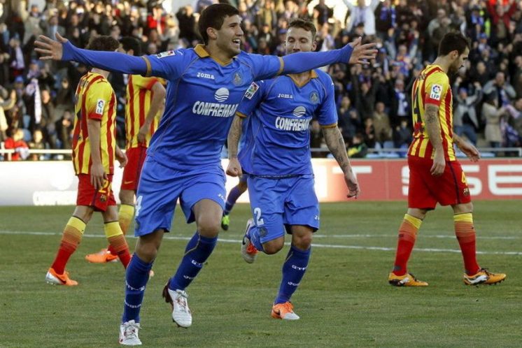 Lisandro López celebra un gol durante su estancia en Getafe. Foto: LFP