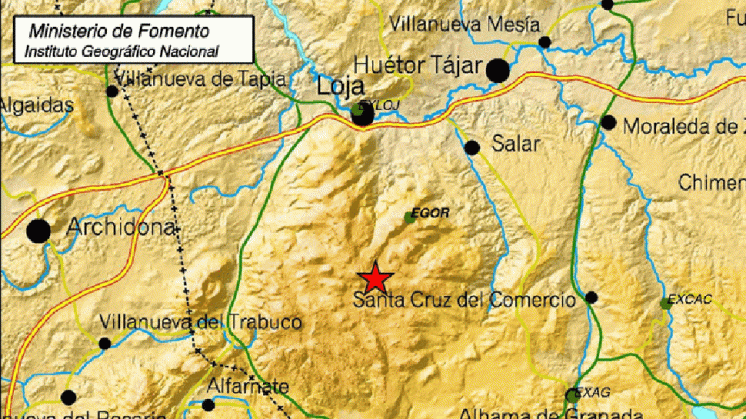 Localización del terremoto que se ha producido. Foto: IGN.ES