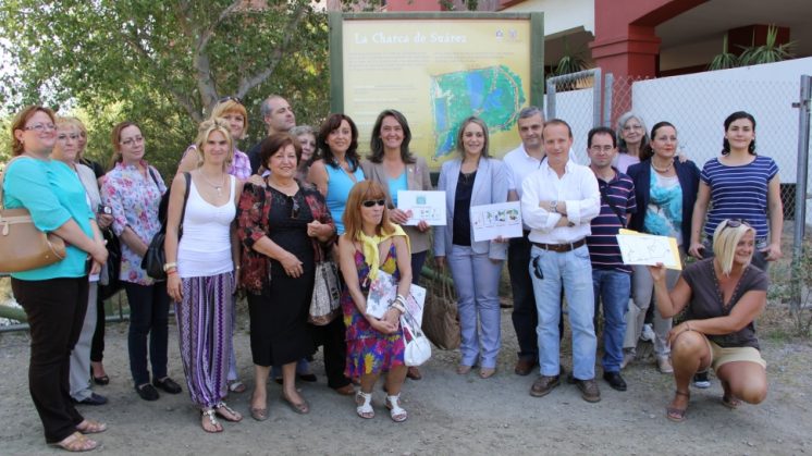 Visita inaugural de los códigos QR en la Charca de Suárez el pasado 14 de junio de 2013 junto a asociaciones de personas con discapacidad. Foto: aG