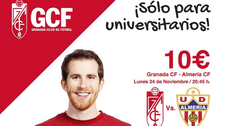Entradas a 10 euros para universitarios para el Granada - Almería