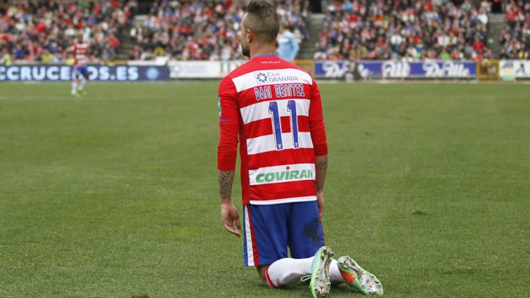 Daní Benítez, durante el partido disputado frente al Betis, en el que se produjo el positivo. Foto: Álex Cámara