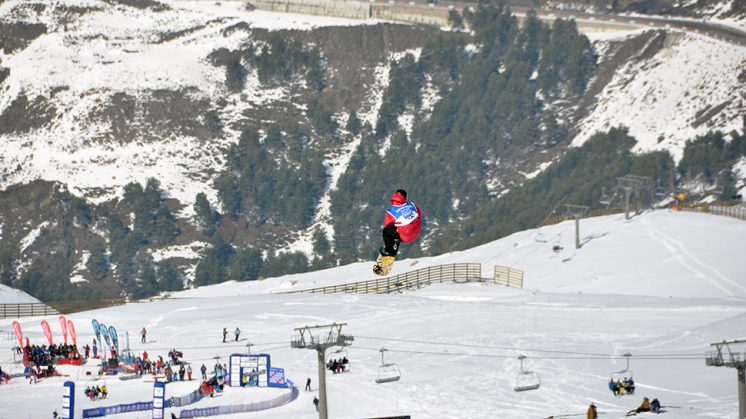 Las últimas pruebas de Snowboard dejaron imágenes como esta. Foto: Organización