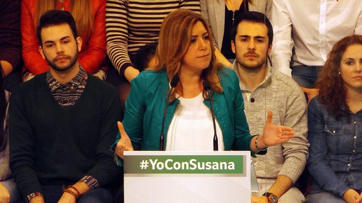 Susana Díaz, durante su intervención en Granada. Foto: Álex Cámara