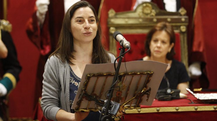 Marta Gutiérrez, durante su discurso de investidura este sábado. Foto: Álex Cámara
