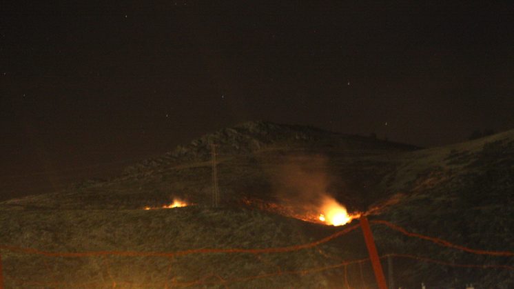 Las llamas avanzaron algunos metros hasta que llegó el retén del Infoca. Foto: Luis F. Ruiz
