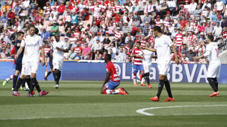 El Granada CF recibió su gol número 1.000 ante el Sevilla. Foto: Álex Cámara