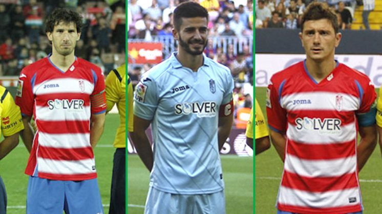 Mainz, Fran Rico y Piti, capitanes del Granada CF para la temporada 2015/16. Fotomontaje