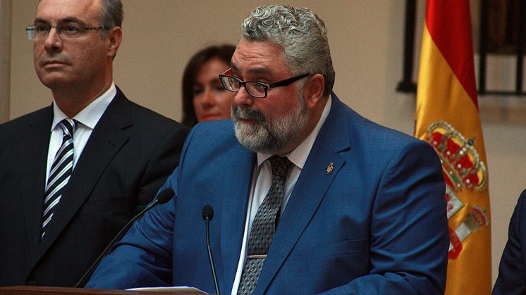 El Fiscal Superior de Andalucía, Jesús García Calderón, en un momento de su intervención. Foto: Luis F. Ruiz