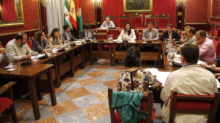 El salón de plenos del Ayuntamiento de Granada ha acogido la sesión constitutiva. Foto: Álex Cámara.