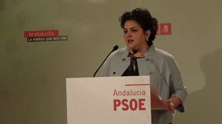 Jiménez, durante su comparecencia en la sede del PSOE. Foto: aG.