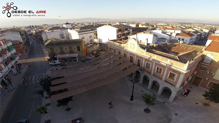 Imagen aérea del Ayuntamiento de Albolote. Foto: http://www.desdeelairegranada.com/