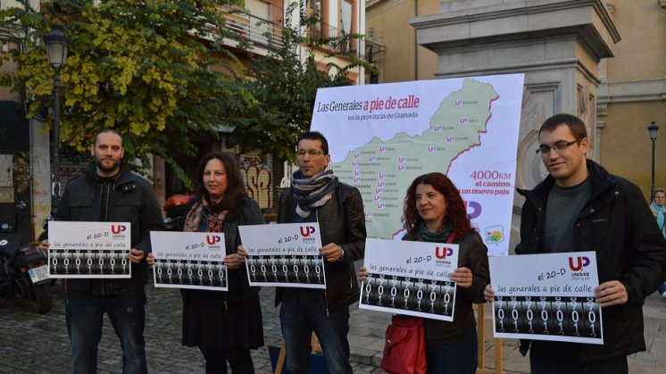 Los candidatos de UP Granada recorrerán una media de 4.000 kilómetros en la campaña