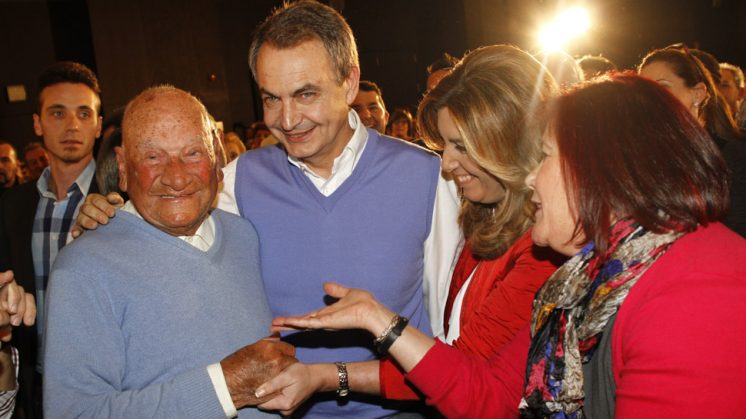 El expresidente del Gobierno ha participado en un acto electoral en Granada. Foto: Álex Cámara