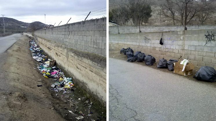 La limpieza se ha desarrollado en puntos como la zona de la Lastra, en Sierra Elvira. Foto: Ayuntamiento / aG
