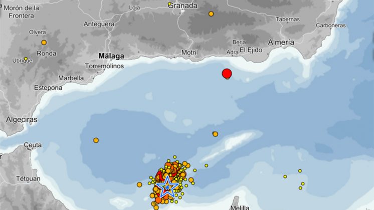 Gráfico sobre la cantidad de terremotos que se han producido en la zona de Alborán. Foto: IGN