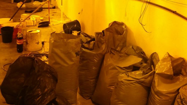 En las bolsas de basura se hallaron 30 kilos de marihuana procedente de 1.200 plantas. Foto: aG | Guardia Civil