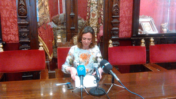 La 'popular' Rocío Díaz durante la rueda de prensa ofrecida este lunes. Foto: PP
