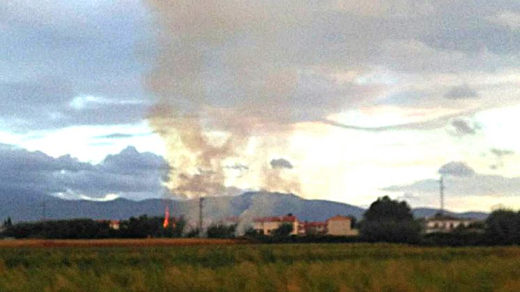 La columna de humo fue visible desde la distancia en el municipio. Foto: Protección Civil