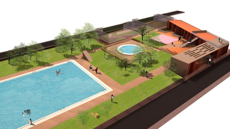 Imagen gráfica de cómo quedará la piscina municipal en esta localidad. Foto: aG
